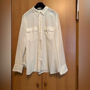 J. Crew Cream Women’s Casual Silk Button-Down Shirt